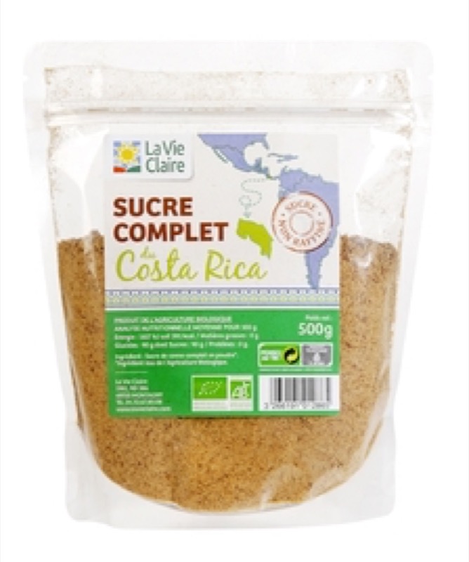 Sucre complet du Costa Rica 500g - La Vie Claire