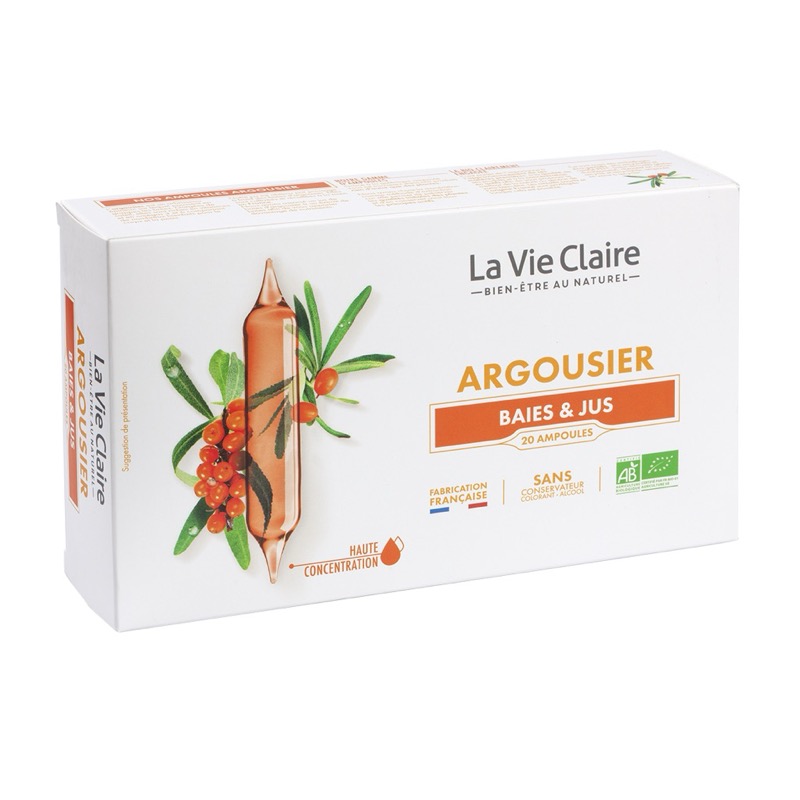 Argousier 20 ampoules - immunité/vitalité - La Vie Claire