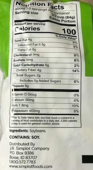 Edamame entier US sachet de 1.135 kg surg.