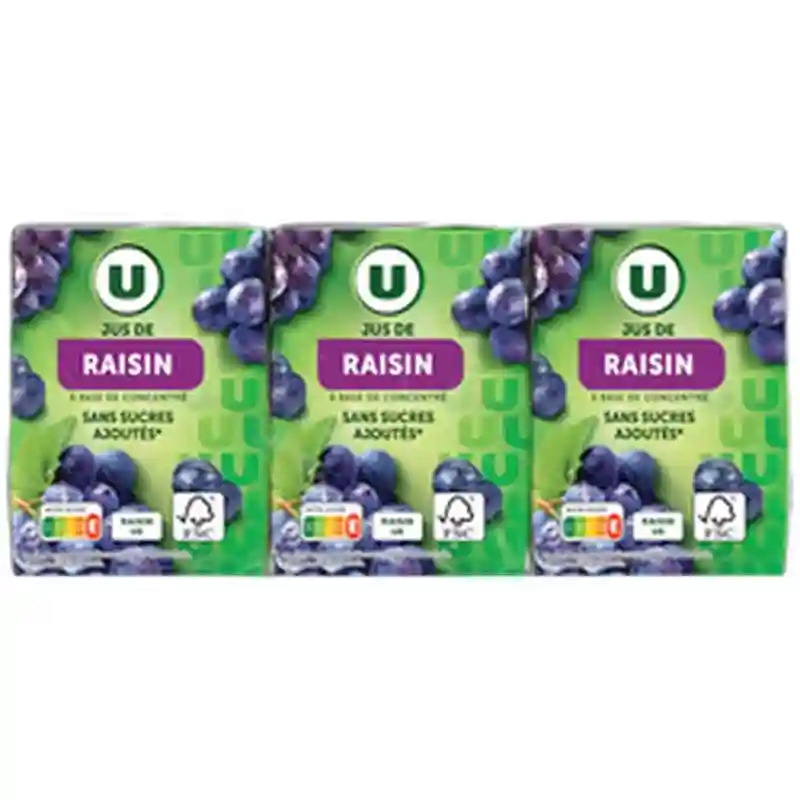 Jus de raisin U à base de concentré 6*20cl 