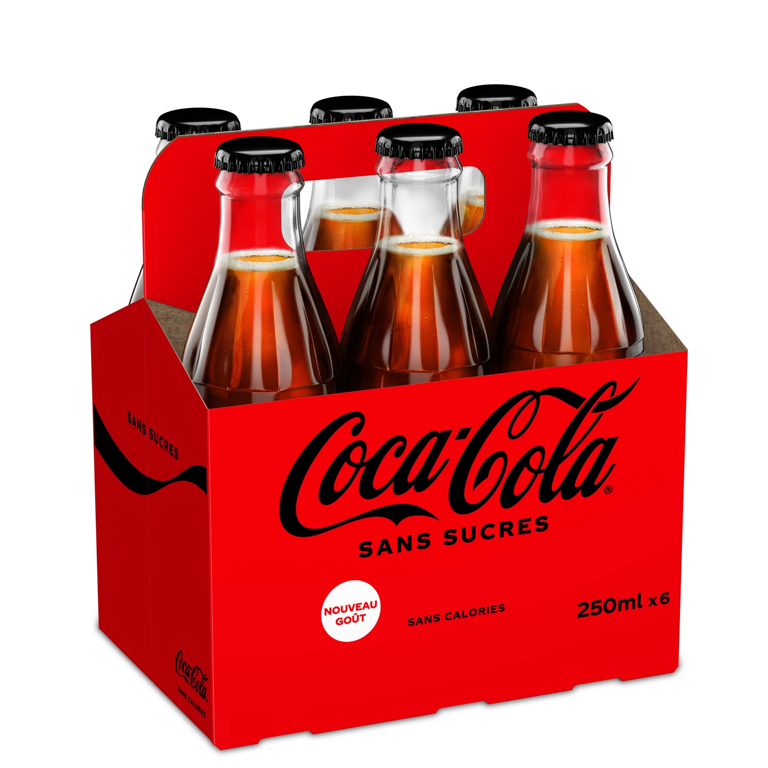 Coca Cola zero bouteilles verre sans sucres 6*25cl