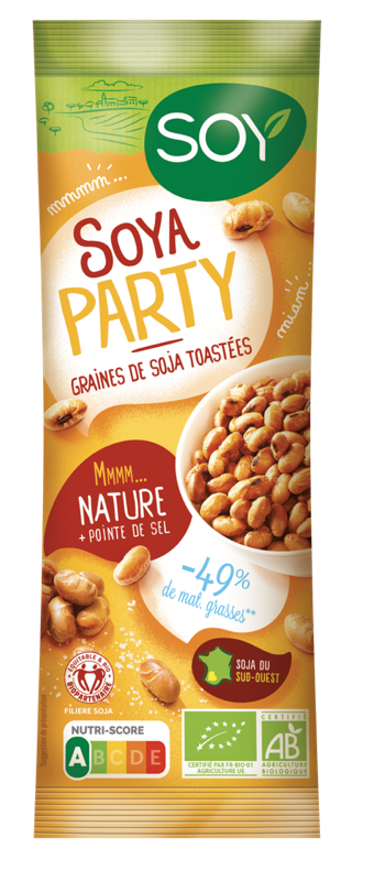 Soya party nature 70g - graines de soja toastées - Soy
