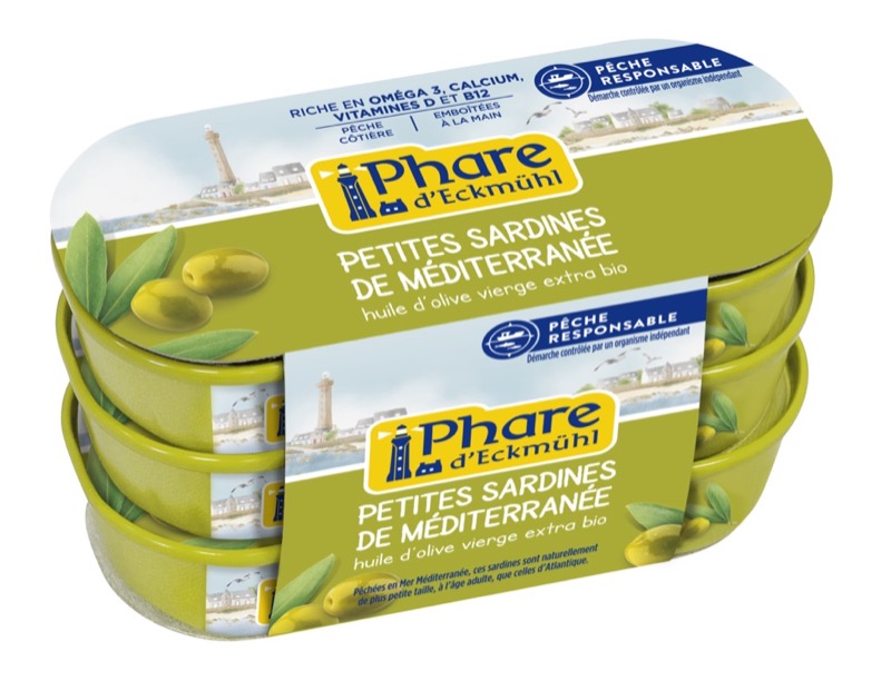 Sardines à l'huile d'olive 3x55g - Phare d'Eckmühl