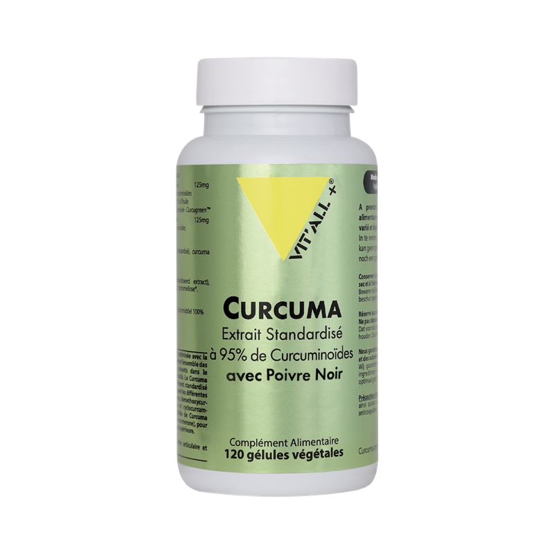 Curcuma standardisé et poivre noir 120 unités - confort articulaire/inflammation - Vit'all+