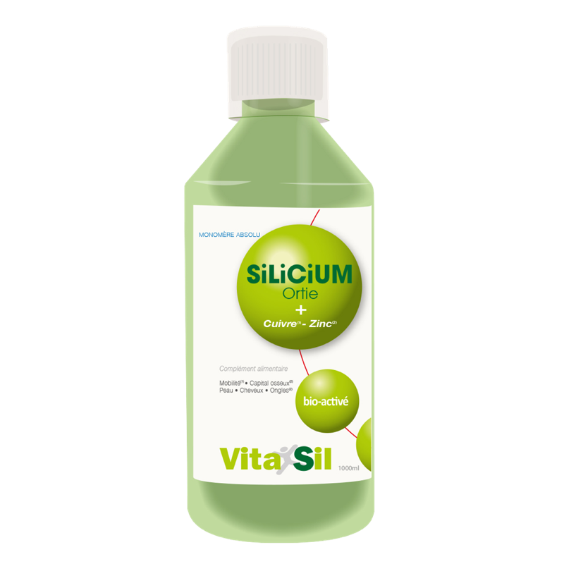 Solution buvable Silicium organique flacon 1L - mobilité/os/peau/cheveux - VitaSil