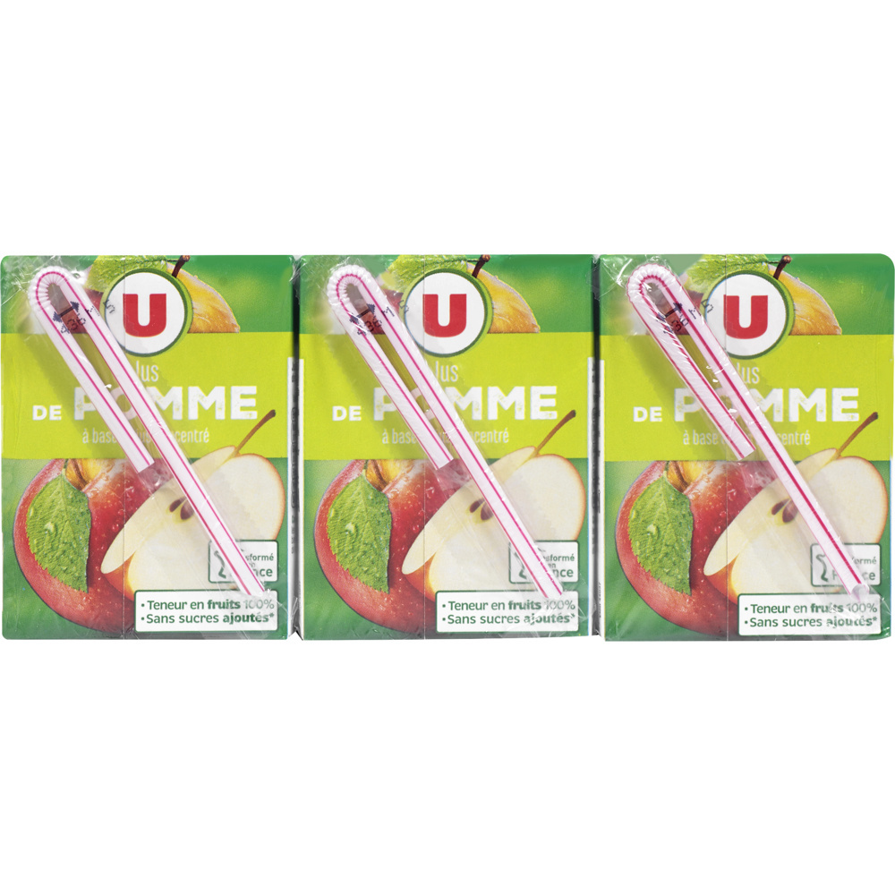 Jus de pomme U à base de concentré 6*20cl