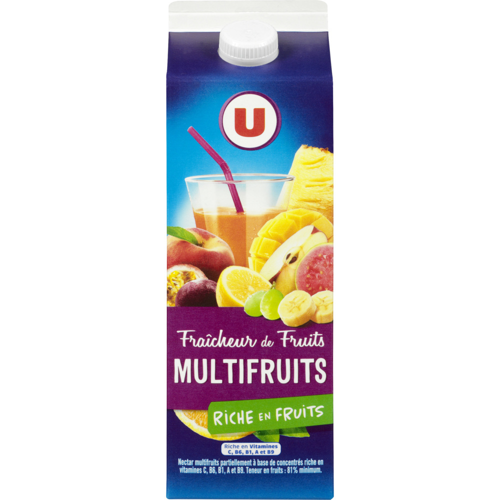 Jus fraîcheur de fruits multifruits U