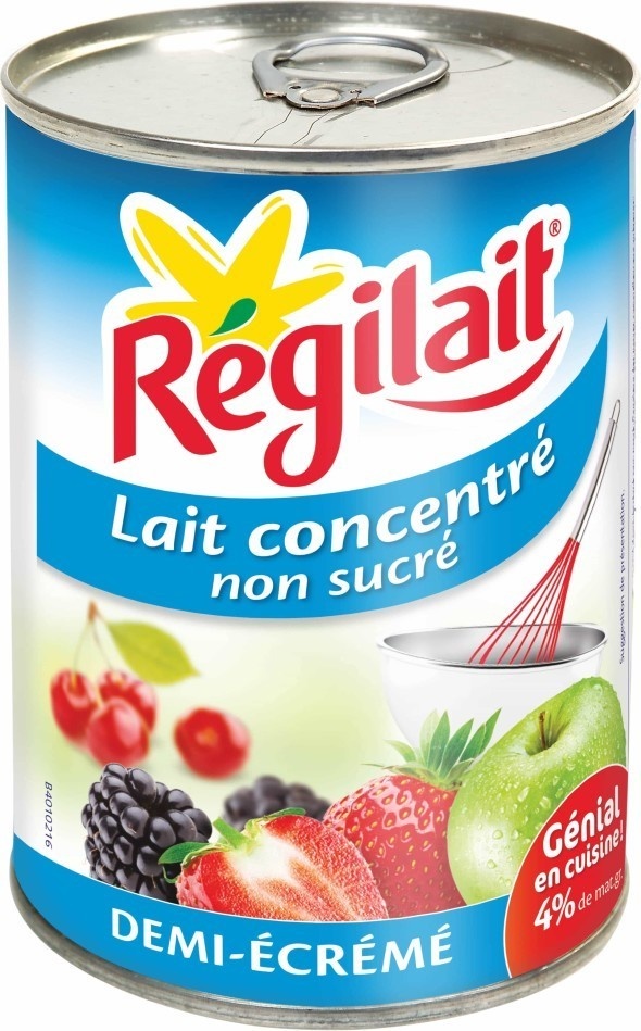 Lait concentré non sucré demi-écrémé Régilait