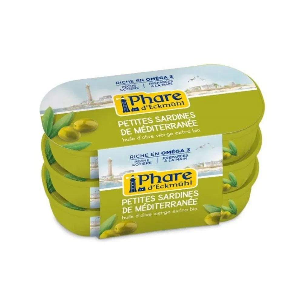 Sardines à l'huile d'olive 3x55g - Phare d'Eckmühl