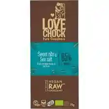 Raw chocolate bar cocoa nibs & sea salt 70g - Love Chock