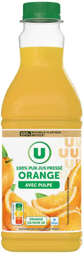 Jus d'orange 100% pressé avec pulpe U