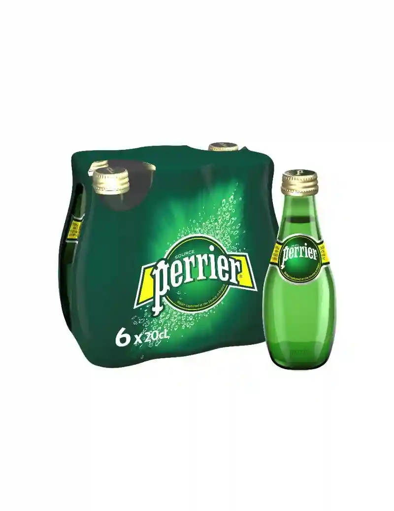 Perrier sparkling water glass bottle 6*20Cl